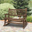 Chaise berçante en bois 2 personnes-121060152