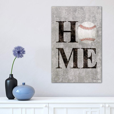 Baseball Home 1 Piece Wrapped Canvas Wall Art