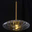 Suspension Art Déco moderne à une lumière en verre côtelé, luminaire suspendu en laiton antique de style OVNI avec cordon ajustable pour îlot de cuisine