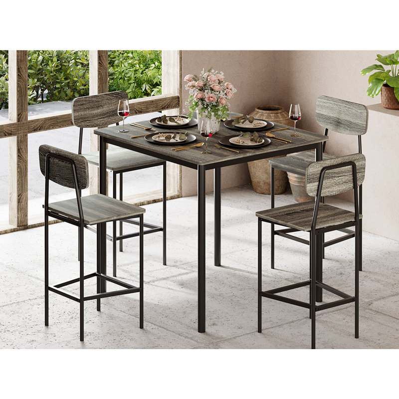 Ensemble de table de salle à manger, Gris, Gris