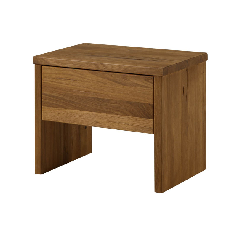 Jangali 35cm W Solid Wood Bedside Table, Brown
