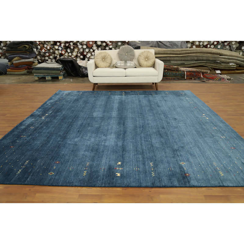 Tapis tribal bleu Gabbeh 10 x 10