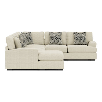 Ruthanne 146.5" Wide Chenille Right Hand Facing Modular Sofa & Chaise