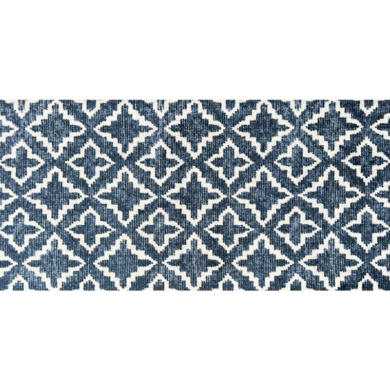 Maltese Navy Medium Washable Floor Mat, Rectangle 2'4" x 4'