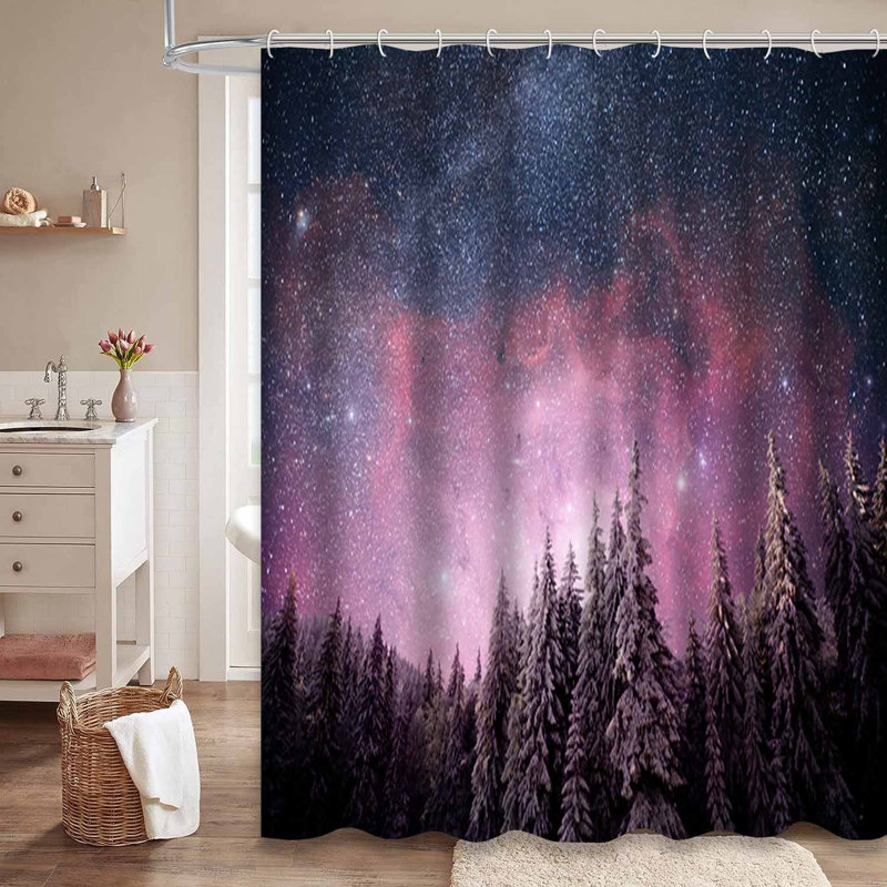 Rideau de douche transparent transparent, rideaux de douche pour la salle de bain avec 12 crochets, 72" L x 78" W