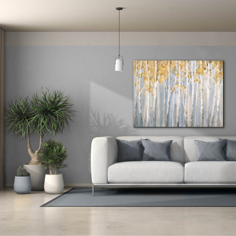 «Golden Birches» par Danhui Nai, art mural sur toile, 40" H x 54" W
