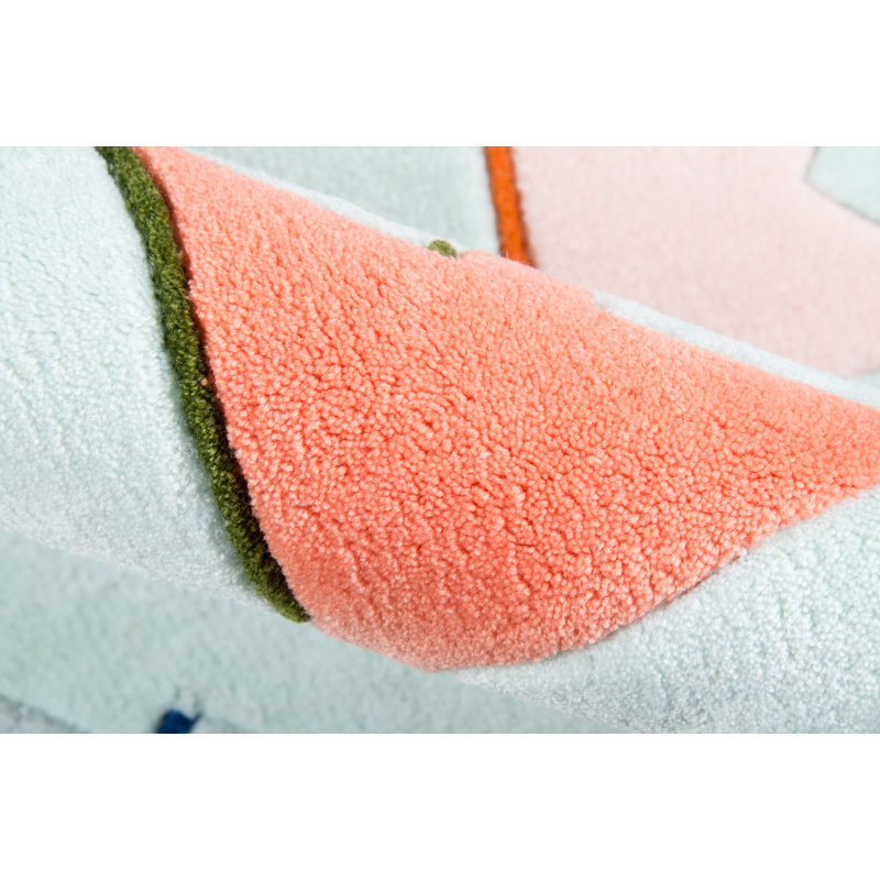 Tapis bleu clair touffeté à la main Lulu, Rectangle 5 pi x 7 pi 6 po