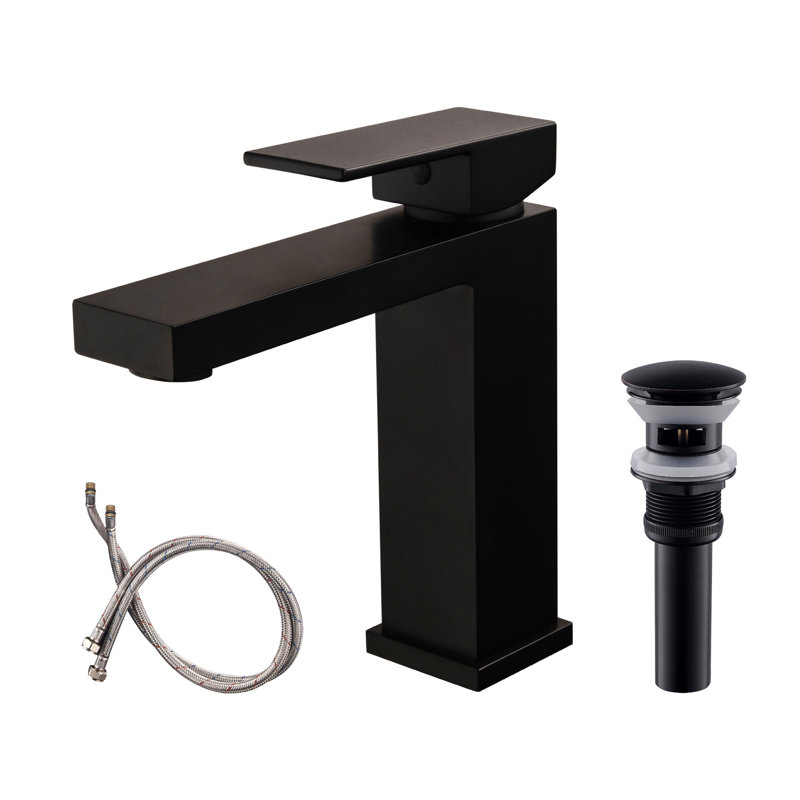 Upc Faucet With Drain, Oil Rubber Black