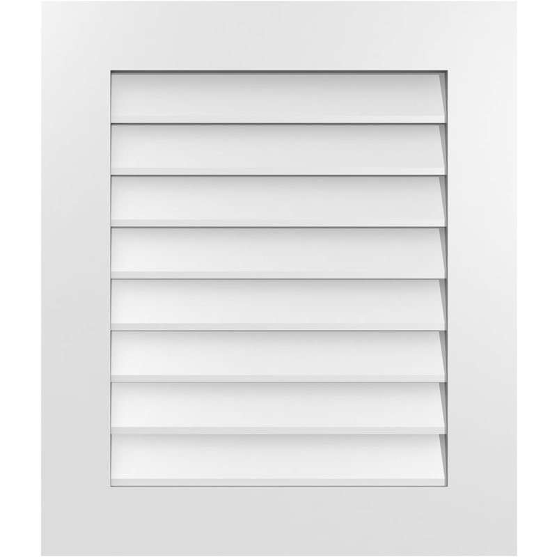 Vent à pignon rectangulaire en uréthane non-fonctionnel, H 28 po x l 24 po x P 1 po