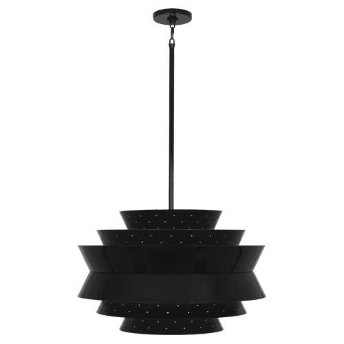 Pierce 3 - Light Chandelier, Piano Black, Piano Black Gloss
