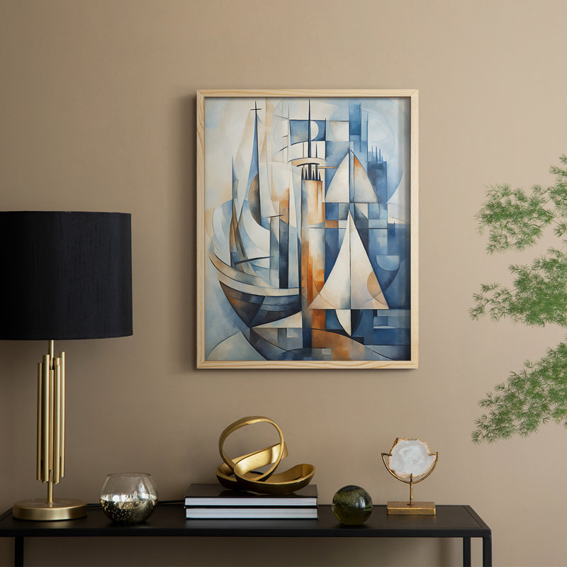 «NAUTICAL Series CCCCLXXIV», reproduction encadrée - bois massif, H 30 po x l 24 po