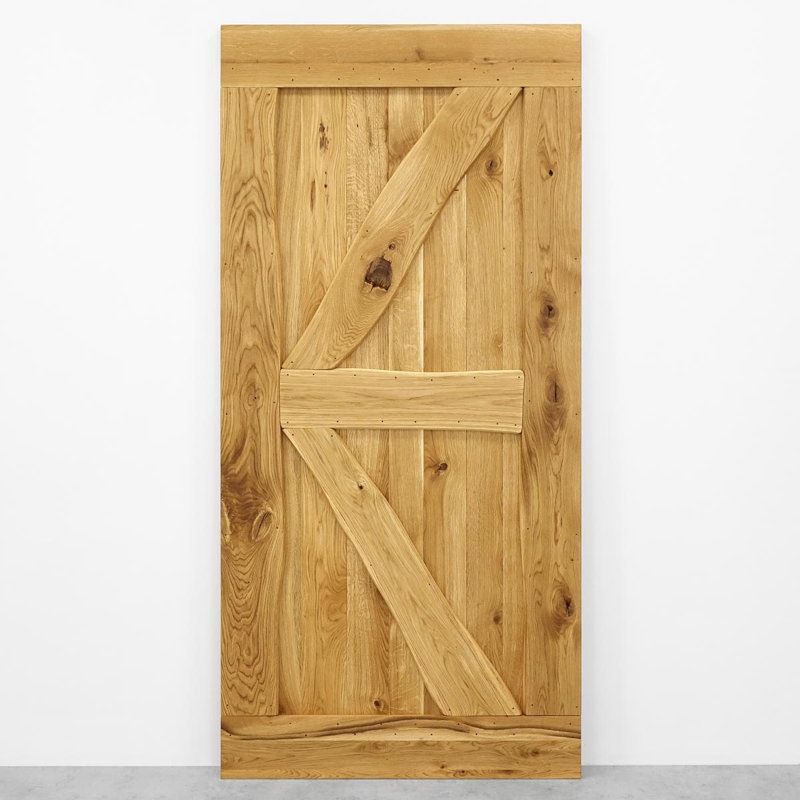 Virpi Solid Oak Barn Doors, 210cm H x 100cm W x 4cm D, Natural Oil
