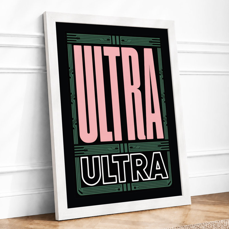 Ultra Modern Typography - Framed Print, A3 - 42.0 x 29.7 cm, White
