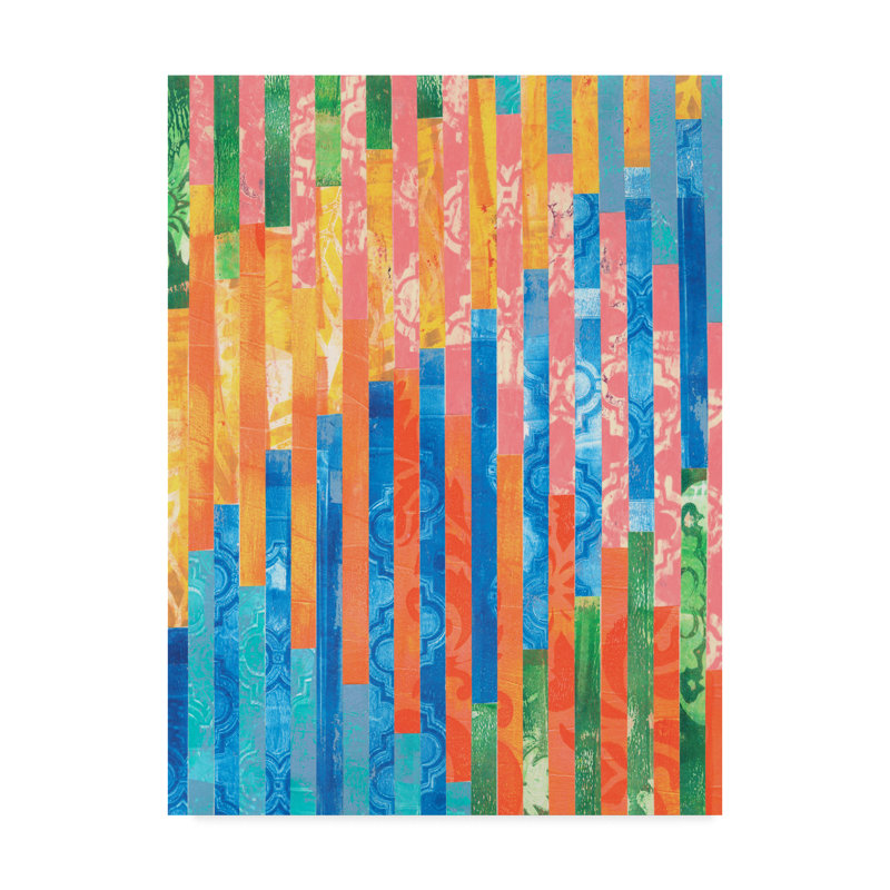 « quilted monoprints v », impression sur toile tendue, H 19 po x l 14 po x P 2 po