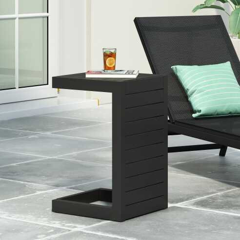 TABLE CAPE CORU ALU EN FORME DE C NOIR