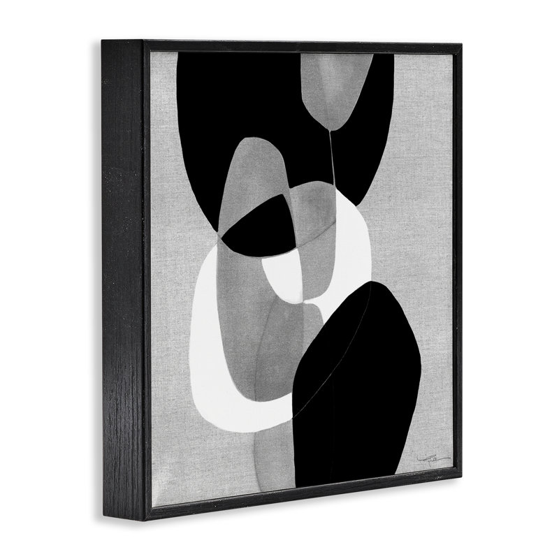 Abstrait, découpes nettes, estampe numérique par Kippi Leonard, Giclée encadrée noir minuit, H 17 po x l 17 po