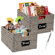 Aguta 2 16in Woven Water Hyacinth Pantry Baskets w/ Chalkboard Label, Chalk Marker