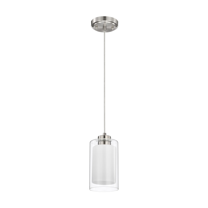 Luminaire suspendu 1 lumière Rosetto, Nickel brossé
