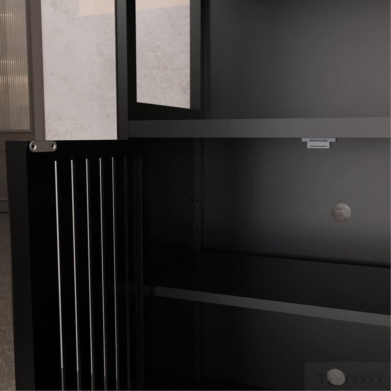 Armoire de rangement en bambou noir, armoire de salle de bain séparée avec 2 portes, armoire de plancher pour le salon, la cuisine et l'entrée