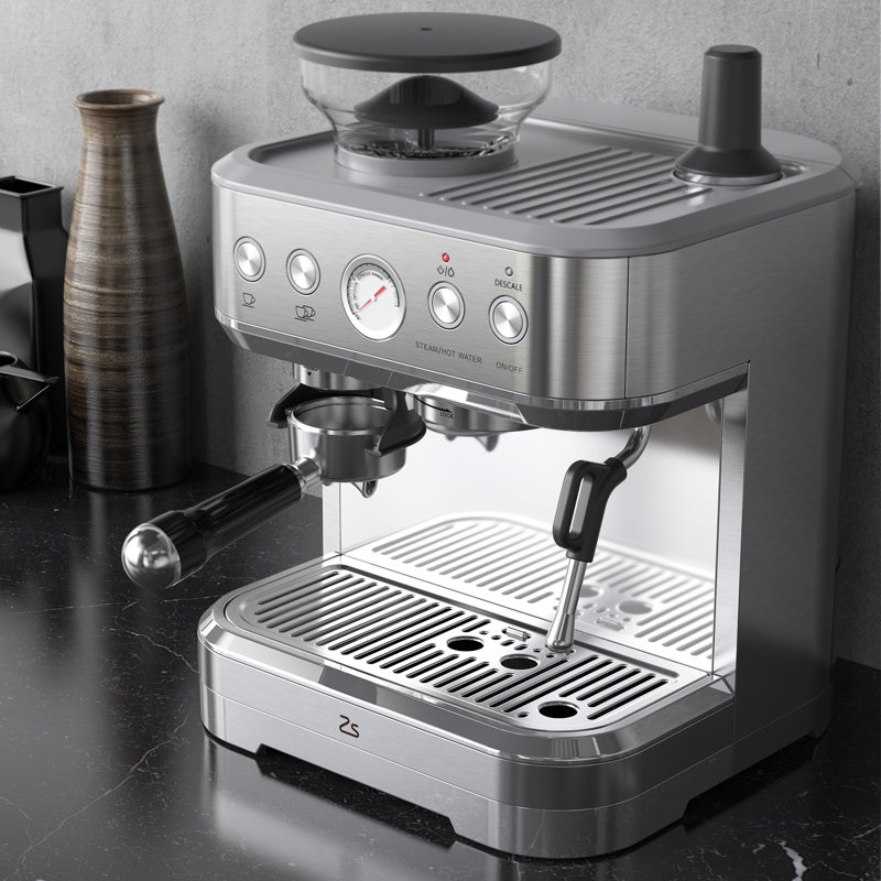 Espresso Machine with Milk Frother, All in One Cappuccino Latte Coffee Maker for Home Barista