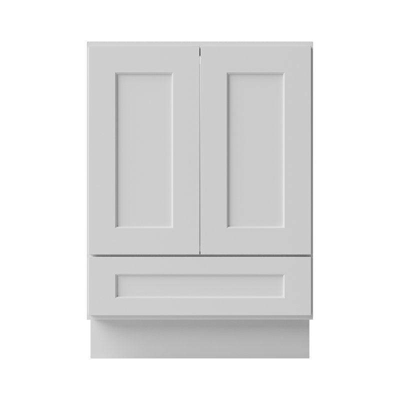 Armoire de salle de bain en bois massif prêt à assembler avec comptoir Shaker - comptoir non inclus, Blanc