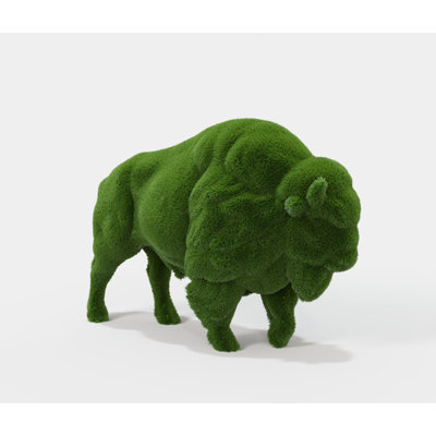 Outdoor Animal Bison Topiary Green Figures