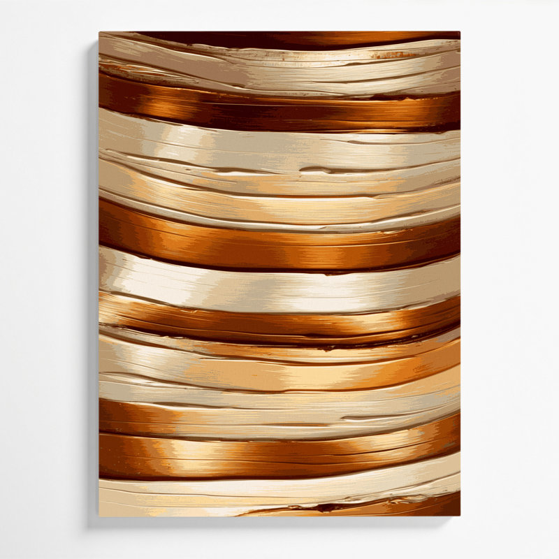 Art mural sur toile brun clair DiagonalStripes, H 11 po x l 14 po