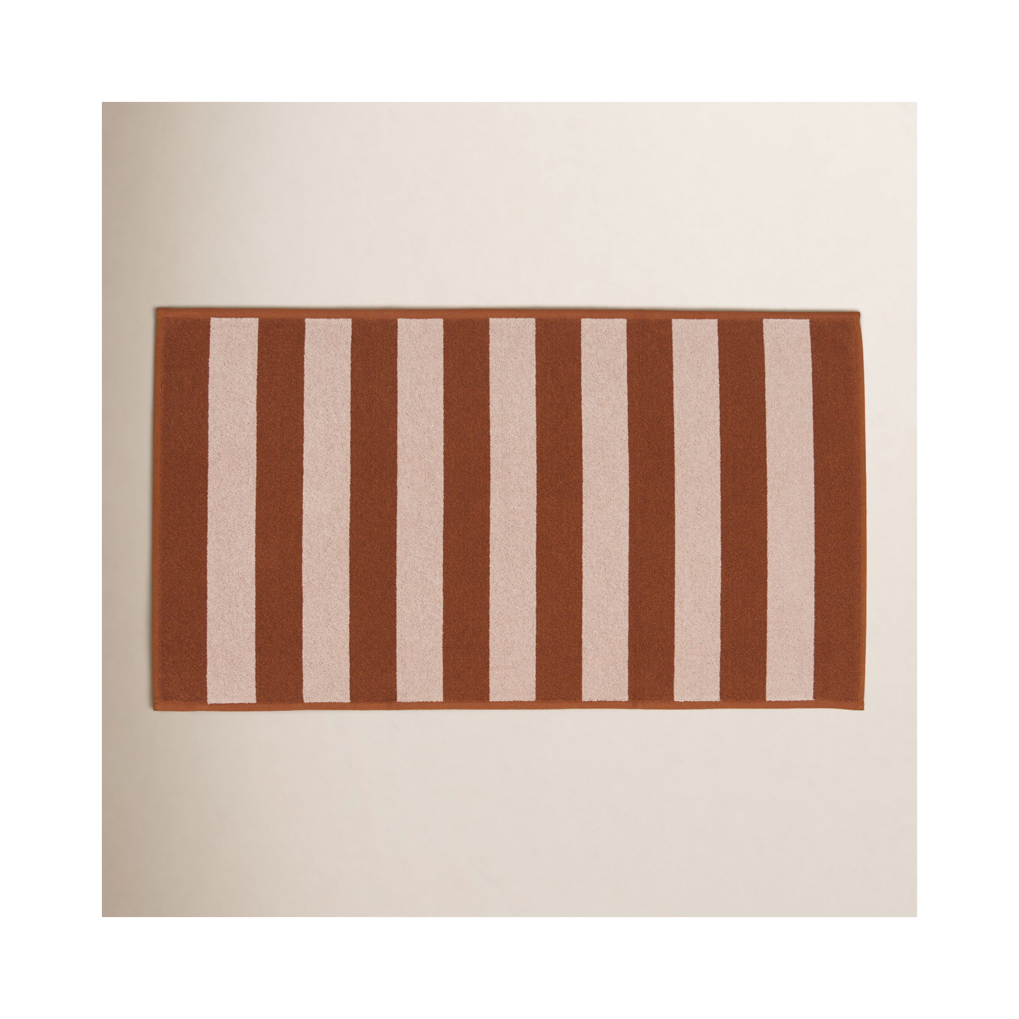 Simple Striped 100% Cotton Bath Mat, Olive/Sage
