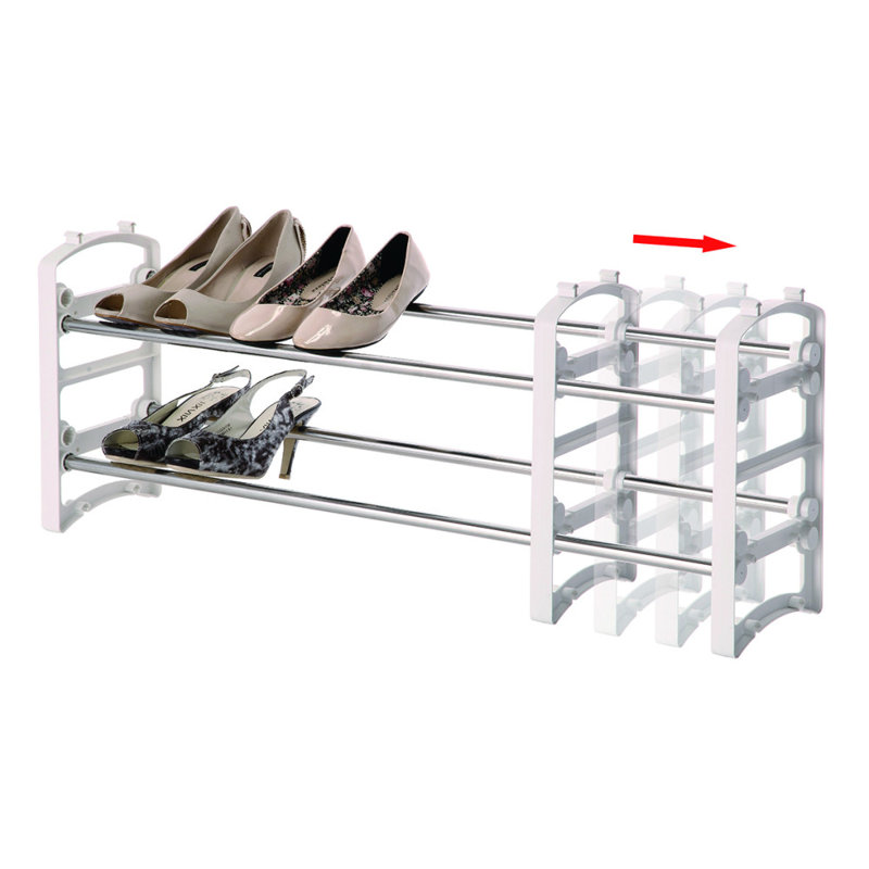 YBM Home 3-Tier Extendable Shoe Rack Storage Organizer With Separator, 1208Vc