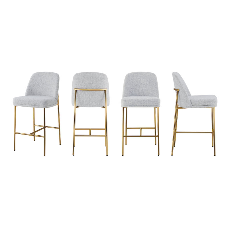 Tabouret de comptoir rembourré avec structure en métal Gerlikka (ensemble de 4)