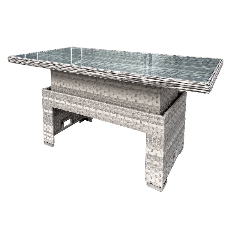 Rattan Rising Table in Dove Grey