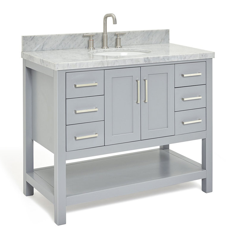 Ensemble de meuble-lavabo simple 43 po Magnolia, Gris