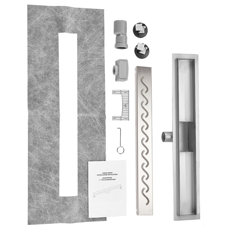 Linear Shower Mallon Stainless Steel Bathroom Wetroom Channel Waste Trap 50-90Cm