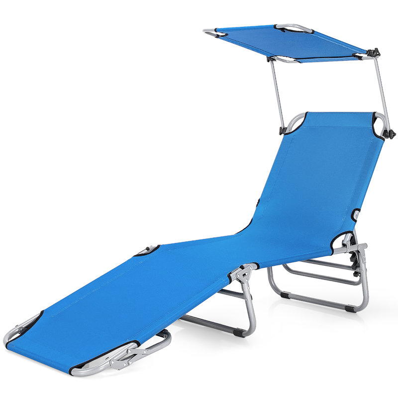 Chaise longue inclinable et pliable Omari, clair