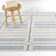 Rectangle Claudina Striped Machine Woven Recycled P.E.T. Area Rug in Blue/Ivory