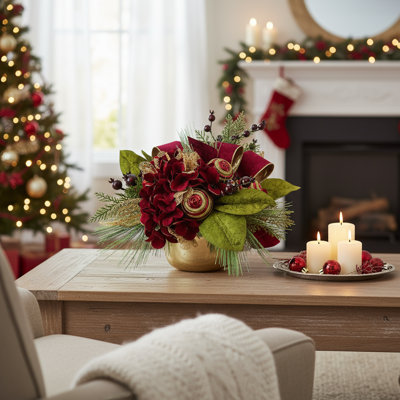 Woodside Festive Hydrangea Holiday Floral Arrangement