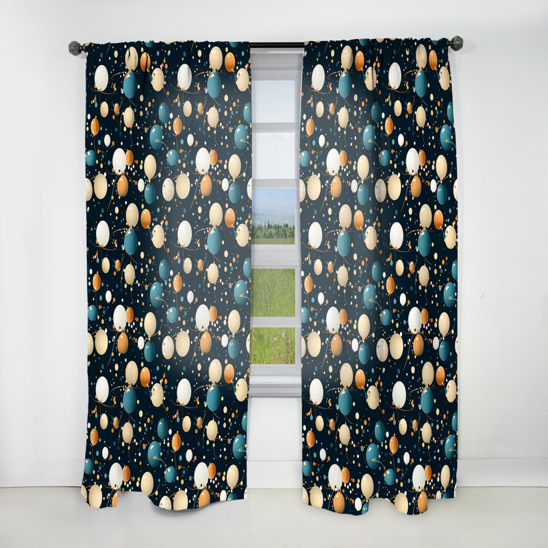 Classic Elegance Motif à pois I - Rideau abstrait - Rideau obscurcissant - 1 panneau, L 52 po x L 95 po