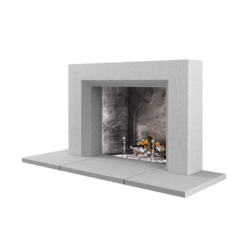 Miami Fireplace Surround, Acid Wash Gray
