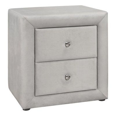 Nightstand, Nightstand, End, Side, Lamp, Storage Drawer, Bedroom, Upholstered, Velvet, Transitional