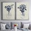 Indigo Floral Vase I - Ensemble de 2 reproductions de cadres photo sur toile-859639733-859639734