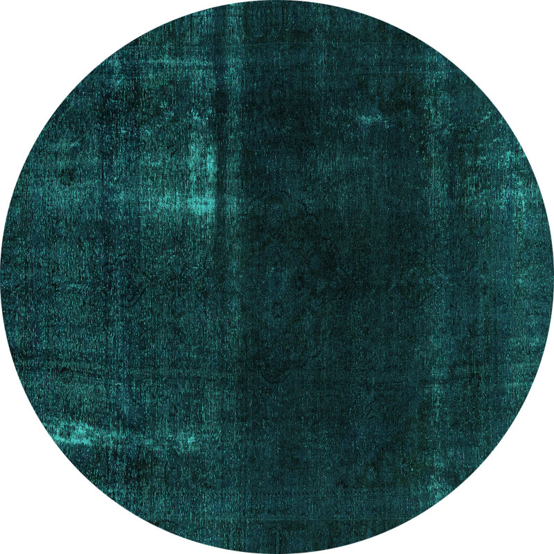 Tapis en laine / polyester tissé à la machine Daevian, Rond 7 pi
