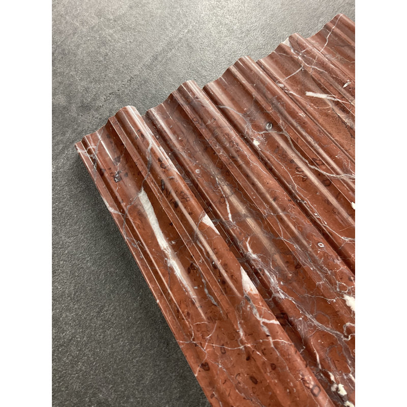 12" L x 2" W Chair Rail Tile Trim, Red Marquine
