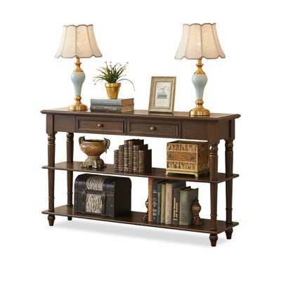 Walnut Solid Wood Rectangular Console Table