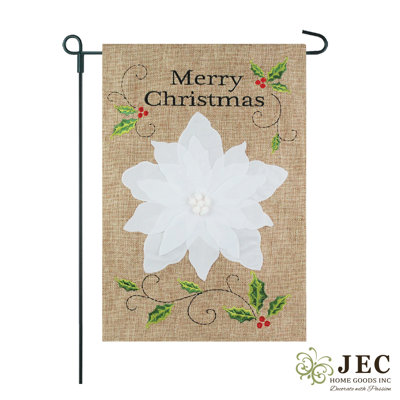 Double Sided 18'' H x 12.5'' W Burlap Christmas Garden Flag