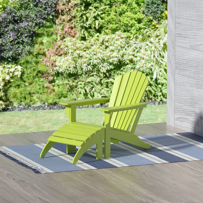 Ensemble de chaise Adirondack en plastique avec repose-pieds Altura, Lime