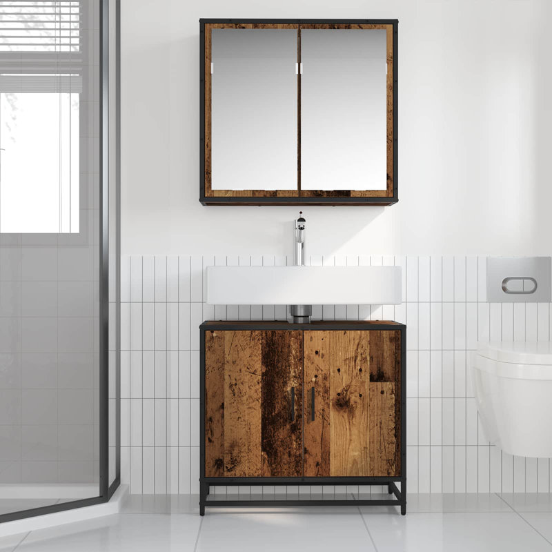Bathroom Furniture Suite, Dark Wood