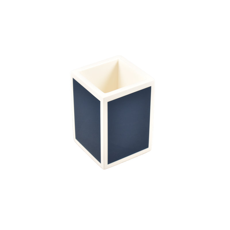 Toothbrush Holder, Navy Blue/White