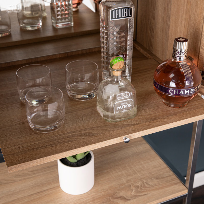 Grande armoire de bar avec rangement pour le vin Northdom, design moderne pour une présentation organisée et élégante des boissons