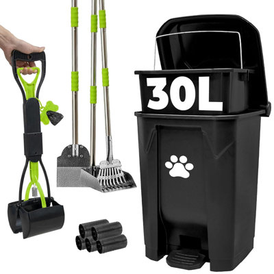 30L Dog Poop Trash Can Outside, Pet Waste Trash Can Container Odor Control