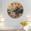 Très grande horloge murale en bois Boho - Pierres équilibrées avec reflet de lotus